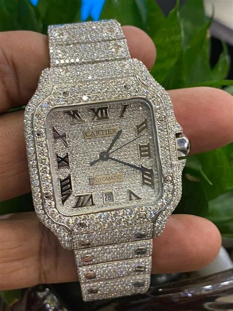 cartier watch santos mens|cartier santos watch with diamonds.